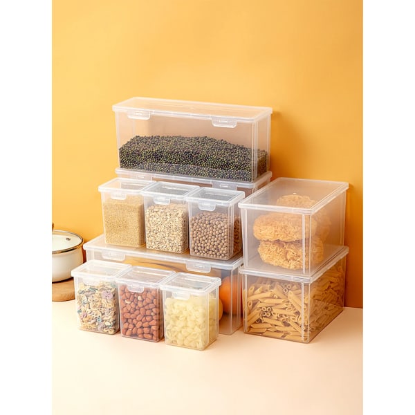 Kök Förvaringslåda Matbehållare Förseglad Crisper Grains Förvaringslåda Mathink Plast Fuktsäker burk S