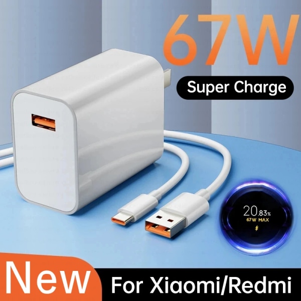Chargeur rapide pour téléphone portable, adaptateur USB, tête de charge standard, kabel av typ C, adaptateur secteur Xiaomi, EU, USA, Storbritannien, 67W UK-10A Cable