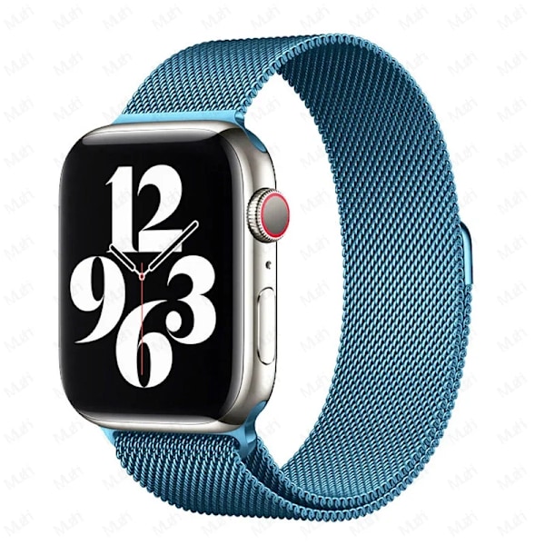 Milanese Loop för Apple Watch armband 44mm 40mm 45mm 41mm 42-38-44mm rem ultra 2 49mm metallarmband iwatch series 9 8 7 6 SE 5 4 3 Sky blue 24 41mm-40mm-38mm