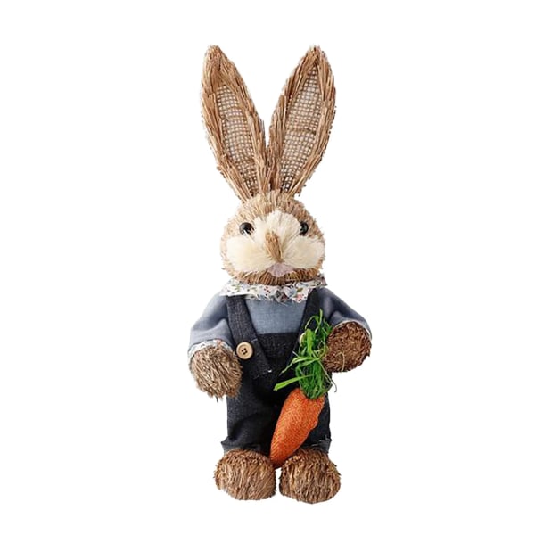 kanin prydnader kreativ tecknad fotografering rekvisita påsk Simulering kanin Hem trädgård kanin dekoration kreativ halm kanin B