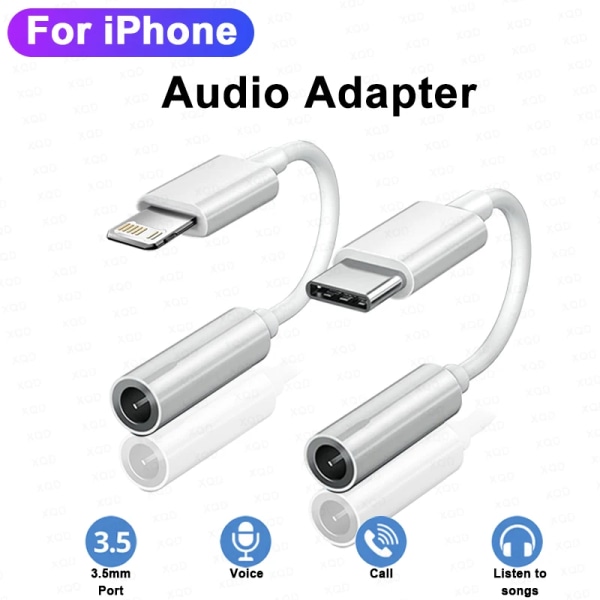 Adapterregn till 3,5 mm, kabel AUX, anslutning USB C, telefontillbehör, iPhone 14 Pro 11 13 12 15 Pro Max XS Type C Audio Adapter