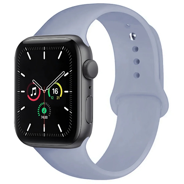 Silikonarmband för Apple Watch Band Ultra 2 49mm 45mm 44mm 41mm 40mm 38mm Correa Armband IWatch Series 9 8 7 5 4 3 8 6 SE 44mm Lavender H 38mm 40mm 41mm S