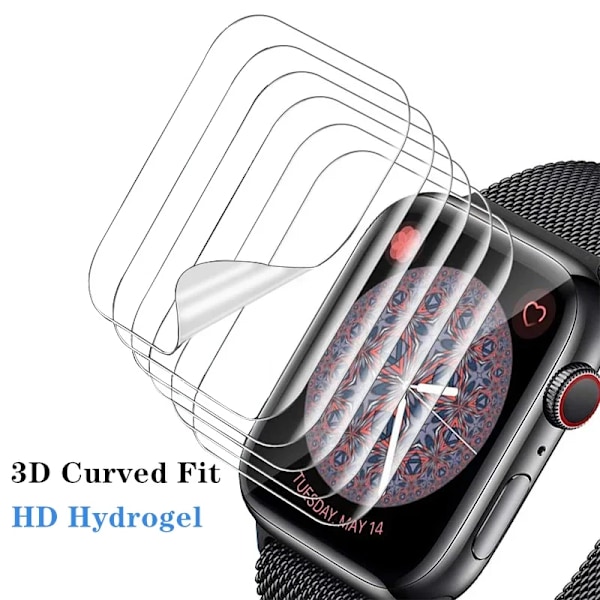 1-5st Skärmskydd Hydrogel Film för Apple Watch 7 6 SE 5 4 3 2 1 38MM 40MM 41MM 42MM 45MM Apple Watch Skärmskydd 5pcs Series 7 45mm