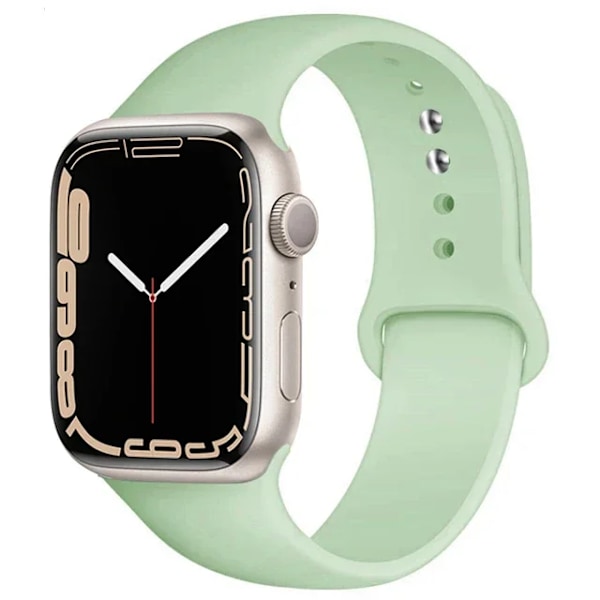 Silikonarmband för Apple Watch-armband 44mm 45mm 40mm 41mm 42-38mm 45 mm sportarmband iwatch serie 8 7 6 5 4 3 SE 9 Ultra 2 49mm 43 Oficial Peppermit 42 44 45 49-46mm S-M