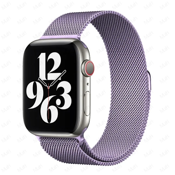 Milanese Loop för Apple Watch armband 44mm 40mm 45mm 41mm 42-38-44mm rem ultra 2 49mm metallarmband iwatch series 9 8 7 6 SE 5 4 3 Lavender 14 41mm-40mm-38mm