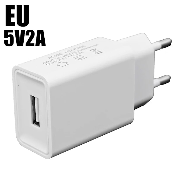 5V 2A Hem Rese Laddare Ström Universal Telefon EU US Laddningsadapter För IPhone 15 14 Samsung Huawei 2Pcs EU 5V2A