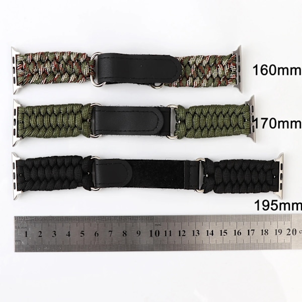 Rem För Apple Watch Band Ultra 49Mm 9 8 7 45Mm 41Mm Utomhus Sport Watchband Iwatch Series Se 6 5 4 3 44Mm 42 Mm 40Mm Nylonrep Grey 49mm