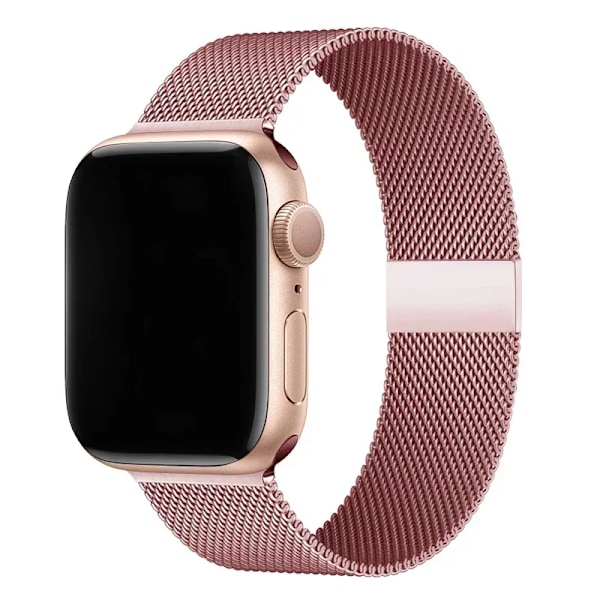 Milanese Loop för Apple Watch armband 44mm 40mm 45mm 41mm 42-38-44mm rem ultra 2 49mm metallarmband iwatch series 9 8 7 6 SE 5 4 3 03 rose pink 38mm 40mm 41mm