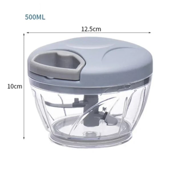 500/900ML Vitlökshackare Manuell Rotera Grönsaksskärare Hackare Slicer Frukt Vitlökskross Kök Gadget Mixers Köttkvarn Blue 500ml