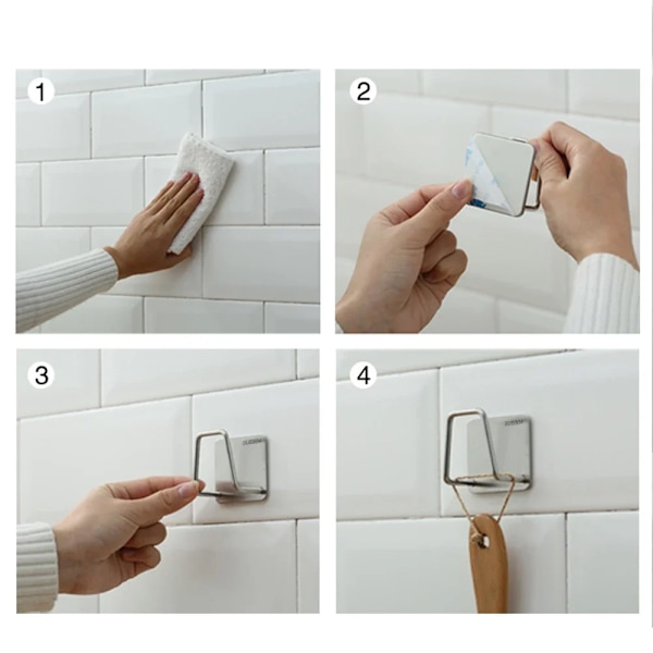 Kökssvampar Hållare Rostfritt stål Diskbänk Hylla Självhäftande hållare Avloppstorkställ Väggkrokar Tillbehör Organizer SILVE-3PCS
