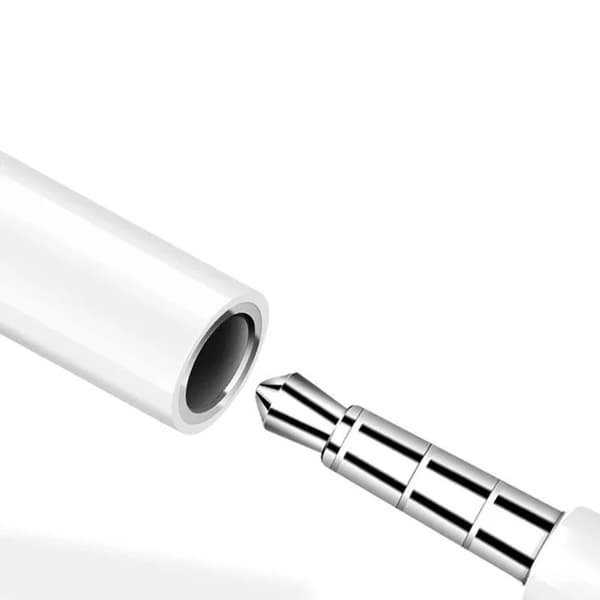 Regn till 3 5 mm Jack Adapter Médiateur telefoner Converter, iPhone 14 13 12 11 Pro Max X Xs Max Poly 7 8 Plus Audio m.com x Cave WHITE