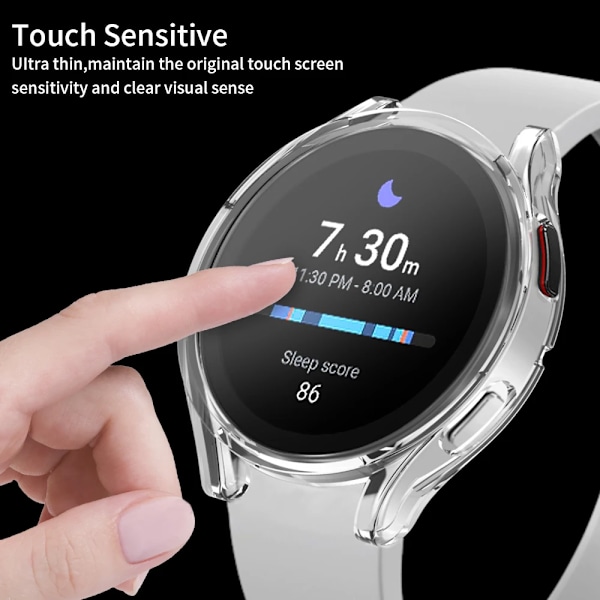 Klockfodral för Samsung Galaxy Watch 4/5/6 40mm 44mm Skärmskydd TPU Allround Stötfångare Skyddande Skal för Watch 6 40mm44mm Red Galaxy Watch 6 40mm