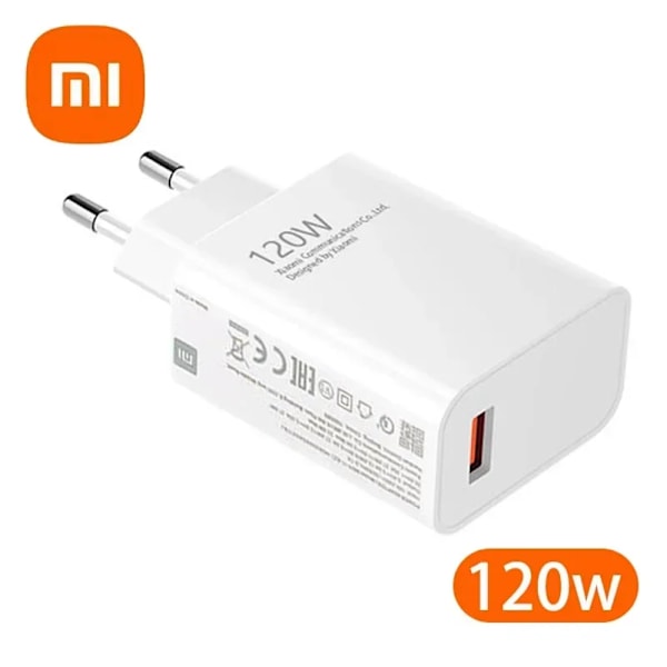Xiaomi Original 120W Ultra Snabb Laddare QC 5.0 6A USB Typ C Kabel För IPhone Pro Max Samsung Snabbladdningsadapter EU-kontakt 120W Charger