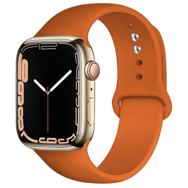 Silikonarmband för Apple Watch-remmar 49mm 40mm 44 mm 45mm 46mm 42mm 41mm 38mm sportarmband iWatch serie 10 9 8 3 SE ultra 2 52 Dark Orange 42 44 45 49-46mm S-M