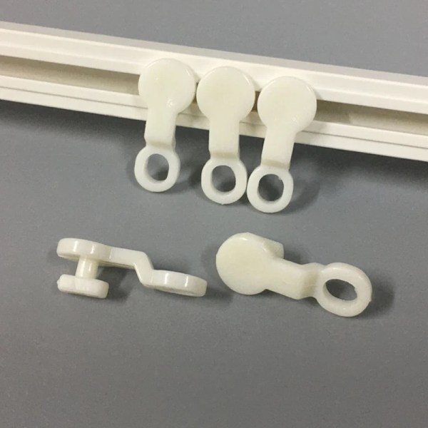 Tyst Gardinstångs Rulle För Rumsgardiner Badrumsgardiner Persienner Gardin Plastspår Rulle Universal style 50pcs