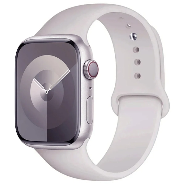 Silikonarmband för Apple Watch armband 44mm 45mm 40mm 41mm 42-38mm 45 mm sportarmband iwatch serie 8 7 6 5 4 3 SE 9 Ultra 2 49mm 10 stone white 38mm-40mm-41mm S-M