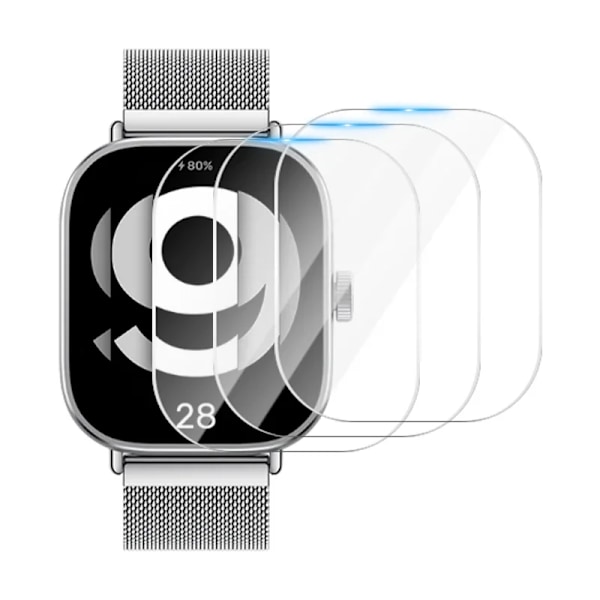 Härdat glas för Xiaomi Redmi Watch 4 Smartwatch HD-skärmsskydd Repskydd för Mi Redmi Watch 4 Prottiecve Film 3 Pieces Xiaomi Redmi Watch 4