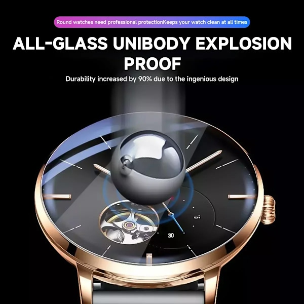 26-46mm Universellt Härdat Glas Smartwatch Skärmskydd Skyddsfilm 28mm 30mm 32mm 38mm 40mm 41mm 42mm Diameter 2-5 st 45mm 3Pcs