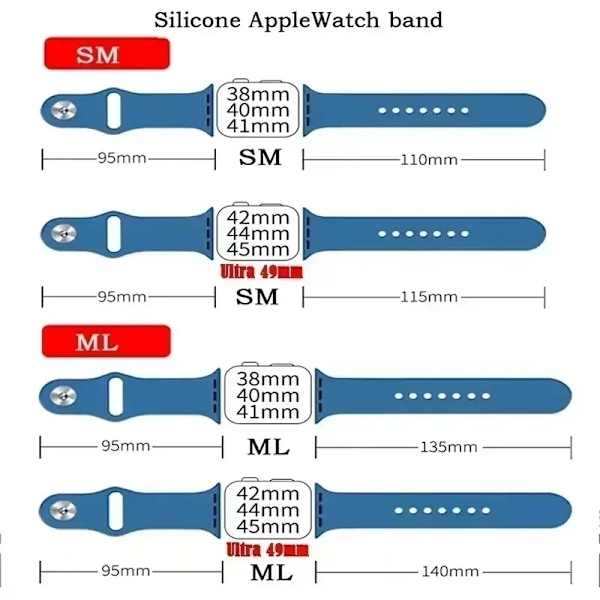 Original Silikonarmband för Apple Watch Band 44mm 38-40 42-46 41-45 46MM 49 mm Armband iwatch Serie 10 9 7 4 5 6 8 SE Ultra 2 3 Antique W 42 44 45 46 49mm- L