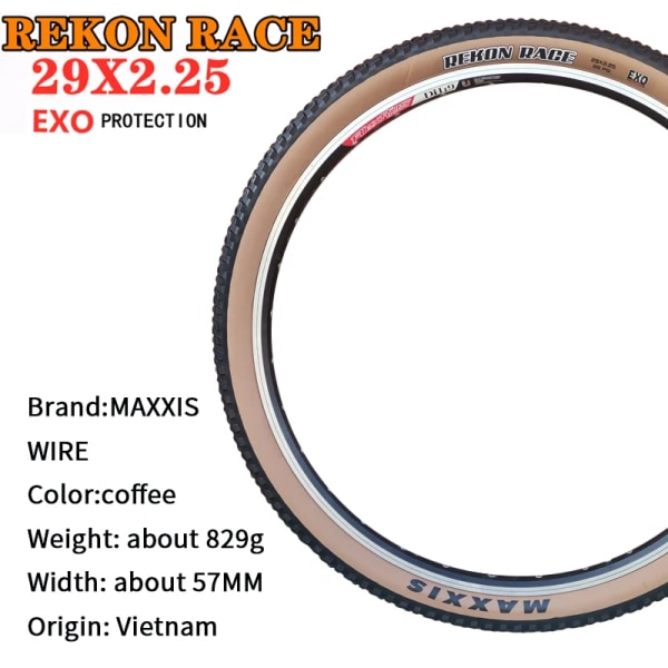 REKON RACE MTB Steel Tire 27,5X2,25 29X2,25 29X2,40 Unfolded är ett utmärkt val för torra XC-spår och kortbaneracing. 27.5X2.25 WIRE Y EXO