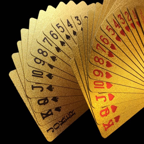 24K gyllene spelkort Plast Poker Däck Folie Pack Magic vattentätt kort Present Collection Gambling Brädspel A490
