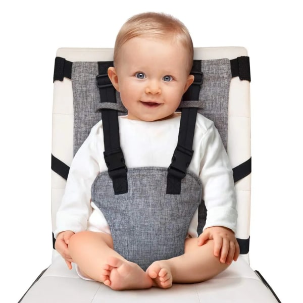 Bärbar baby Barnstol Bälte Resor Fällbart Tvättbart Spädbarn Matsal Matsals Säkerhetsbälte Booster Matning Hög Grey