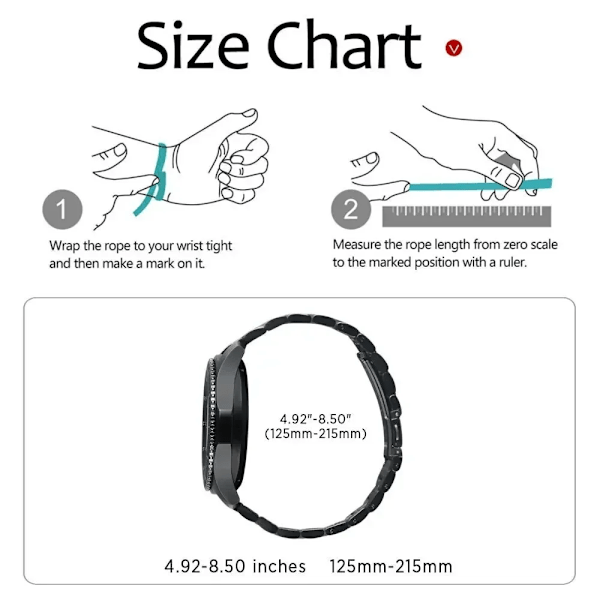 22mm 20mm Armband för Samsung Galaxy 7 6 5 4 40/44mm 6Classic Gear S3 Active2 Rostfritt Stål Armband för Huawei GT3 4Pro Amazfit Gold 20mm
