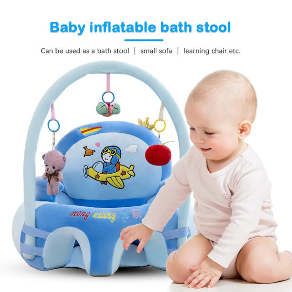 Baby Anti - fall spädbarnsstol som lär sig sitta Bekvämt toddler Dark Blue Only Cover