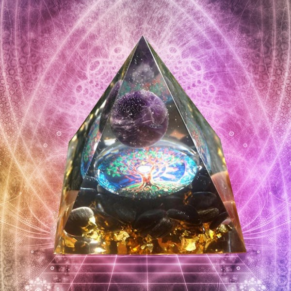 Naturlig energi Healing Stone Kristall Orgonit Energipyramid Skulptur Symboliser Lucky Samla Hemmakontor Dekor Dekorationer Gåvor D
