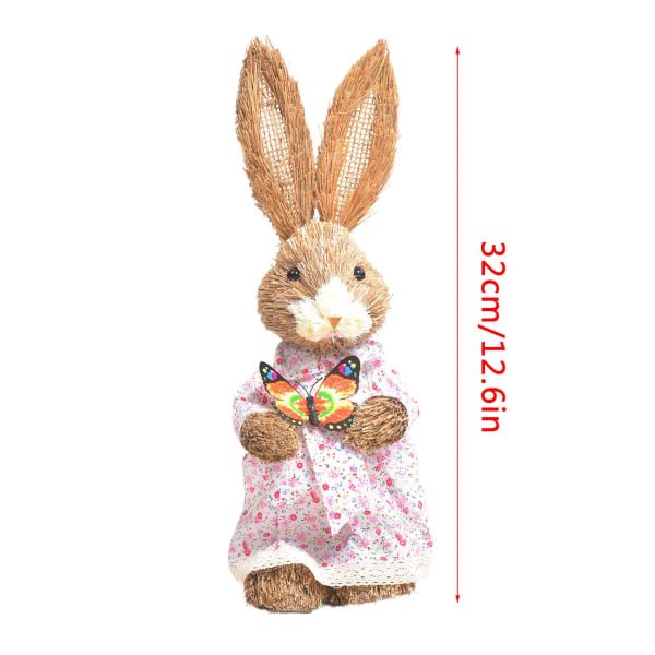 kanin prydnader kreativ tecknad fotografering rekvisita påsk Simulering kanin Hem trädgård kanin dekoration kreativ halm kanin B