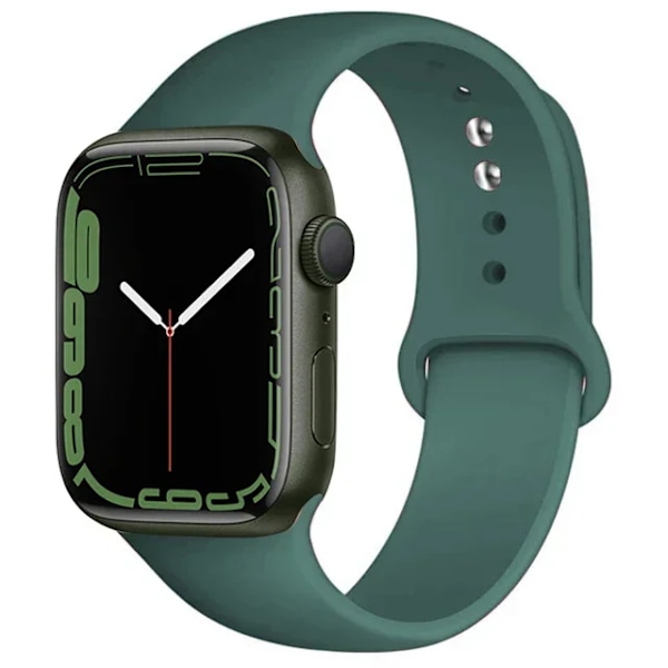 Silikonarmband för Apple Watch-armband 44mm 45mm 40mm 41mm 42-38mm 45 mm sportarmband iwatch serie 8 7 6 5 4 3 SE 9 Ultra 2 49mm 40 pine green 38 40 41 S10-42mm ML