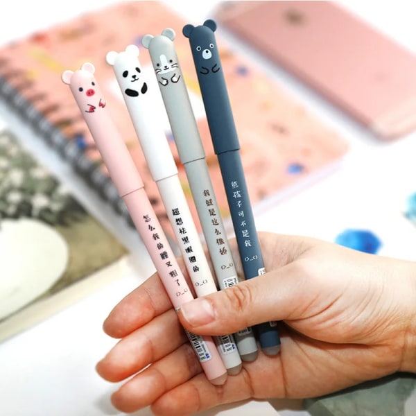 26 ST Kawaii raderbara gelpennor 0,38 mm Söt brevpapper Blå Svart kulspetspenna för att skriva Skolmaterial kontorstillbehör Blue 26PCS Set