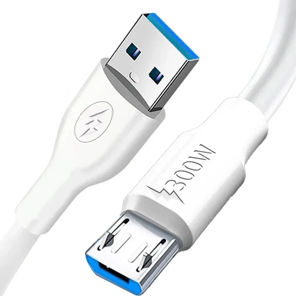 300W Supersnabb Laddning Micro USB Typ C Datakablar för Samsung Xiaomi Android Höghastighetsdataöverföring Sladd Snabbladdningssladd USB-Micro 1M