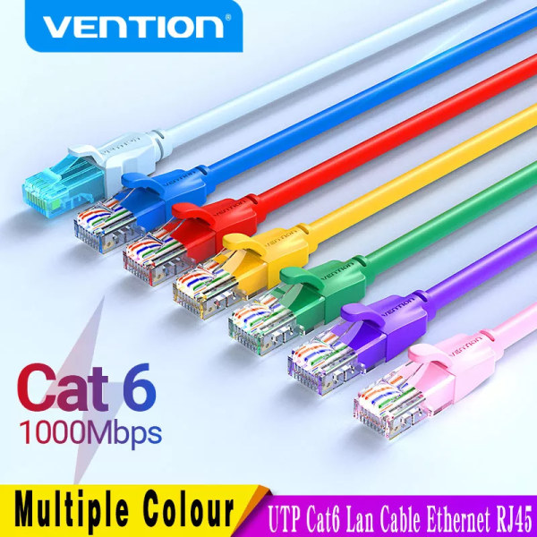 Vention-kabel Ethernet Cat 6 för portabel router, 4 par torsadées, cordon réseau RJ45 Internet UTP Cat6 Lan 0.5m Green CAT6 Cable