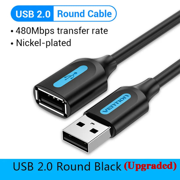 Vention USB 3.0 Förlängningskabel Hane till Hona Förlängningskabel Snabb USB 3.0 Kabel Förlängd för laptop PC USB 2.0 Förlängning USB 2.0 Black CBI 1.5m