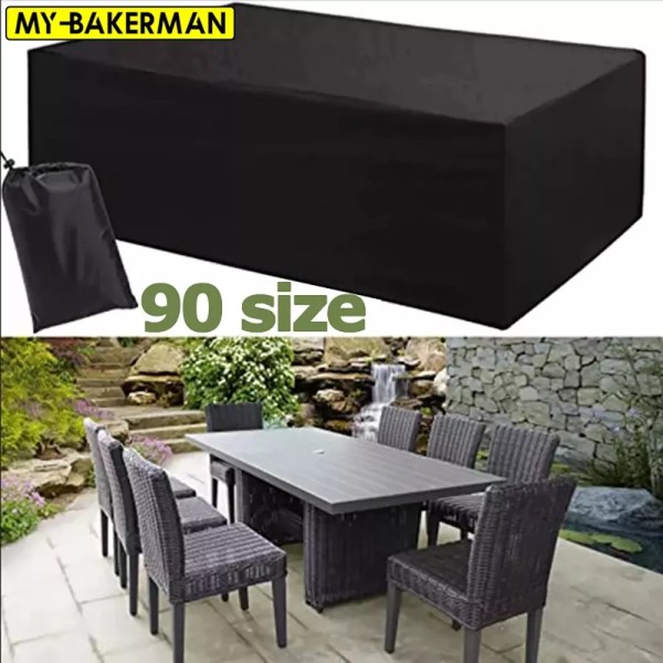 90 storlekar Uteplats Trädgårdsmöbler Vattentäta överdrag Regn Snö Stolsöverdrag för soffbordsstol Dammtät cover Black 190X66X89cm