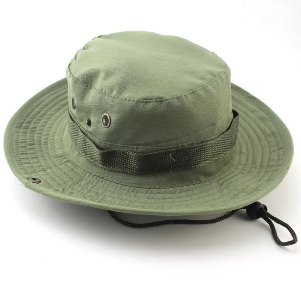Kamouflage Taktisk Cap Militär Boonie Bucket Hat Armé Kepsar Camo Män Utomhussport Solhink Cap Fiske Vandring Jakt Hattar Green camouflage