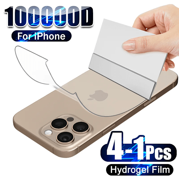 4-1 st Bakre Hydrogel Film För iPhone 16 15 Pro Max 13 14 12 11 XS XR 7 8 Plus Mjuk Klar Skärmskydd Telefontillbehör For 12 Pro Max 6.7 2PCS