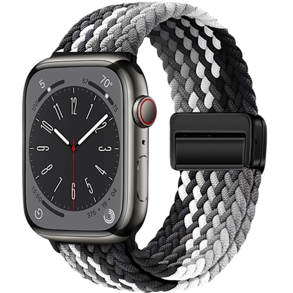 Flätat armband för Apple Watch Band 44mm 40mm 45mm 49mm 41mm 38 spänne Armband iWatch Series se 7 3 6 8 9 Ultra 2 Magnetiskt Band Black clever 42 44 45 46 49mm