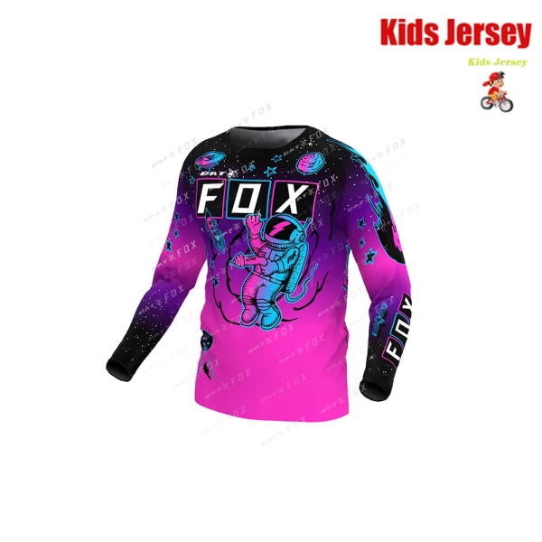 BAT FOX Kids Downhill-tröja Camiseta Enduro MTB-tröja Quick-Dry Barn Offroad DH Mountain Bike Motocross-tröjor KA-AL268 XL