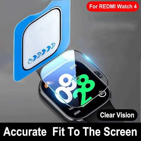 Härdat Glas Film För Xiaomi Redmi Watch 4 Snabb Installation Skärmskydd Anti-Repor Fulltäckande Film Redmi 4 Tillbehör 3 Pcs For Redmi Watch 4