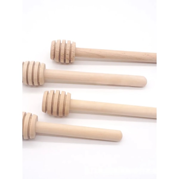 5 st/lot 8 cm Långt handtag Trä Honey Stir Bar Praktisk honungsblandning för kaffemjölk Te Köksverktyg Stick Burk Skedtillbehör 5pcs