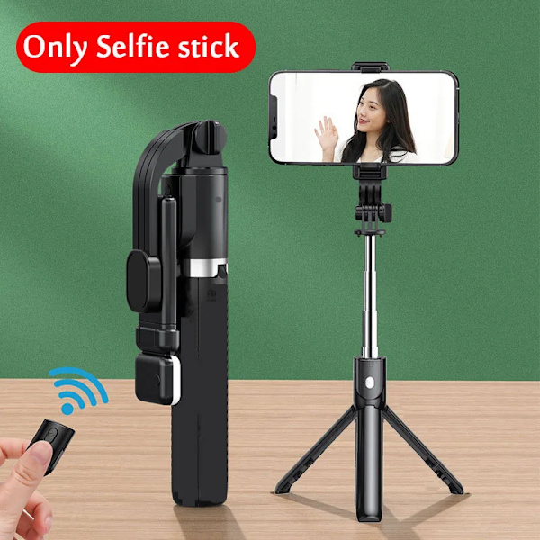 Bärbar Bluetooth Selfie Stick Infällbar Multifunktionell 103CM Telefonhållare Stativ Med Selfie-ljus Trådlös Fjärrkontroll Only Selfie Stick