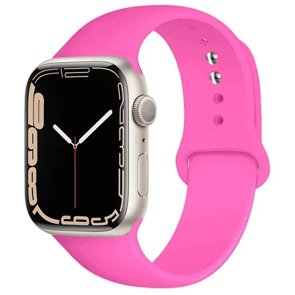 Silikonarmband för Apple Watch-remmar 49mm 40mm 44 mm 45mm 46mm 42mm 41mm 38mm sportarmband iWatch serie 10 9 8 3 SE ultra 2 14 barbie powder 42 44 45 49-46mm S-M