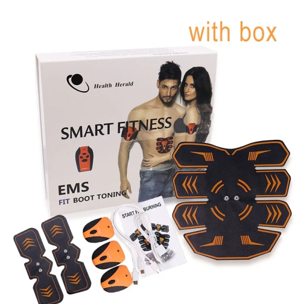 Magmuskelstimulatortränare EMS Abs Fitness Träningsutrustning Muskler Elektrostimulator Träning hemmagym Item A with box