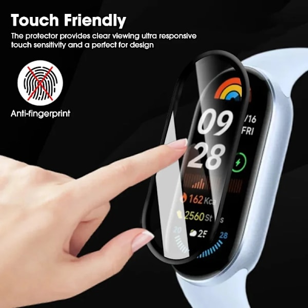 Böjd skärmskydd för Xaomi Mi Band 9 Full täckning Anti-repa för Xaomi Mi Band 9 Ej glas Smart klocka Skyddsfilm 2pcs For Mi Band 9