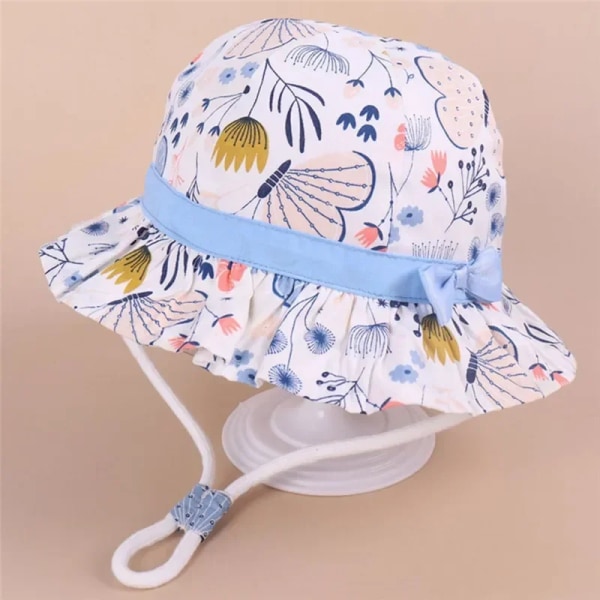 Ny Panama Baby Flickhatt Cap Resor Pojkar Fiskarkeps Cap Barn Hinkhattar Bomull Toddler Baby anchor white 52cm(fit 2-5years)