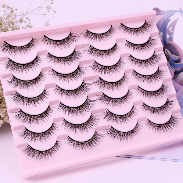 Ayrmilla Naturliga Falska Ögonfransar 5/10/14Pairs Dramatiska 3D Mink Lassar Tjocka Falska Ögonfransförlängning Faux Cil S Makeup Maquiagems 10Pairs-3D117