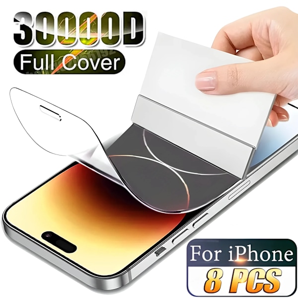 Hydrogelfilm för iPhone 15 16 13 14 11 12 Pro Max Xr Xs Max Skärmskydd för iPhone 12 Mini 7 8 Plus Telefon Full Cover Film For iPhone 11 ProMax 3Pcs