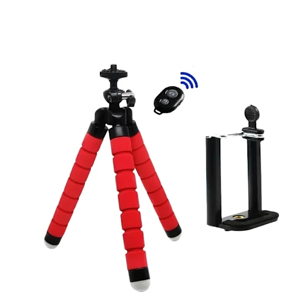 Stativ Tripod För Mobiltelefon Kamerahållare Klämma Smartphone Monopod Tripe Stativ Octopus Mini Stativ Stativ För Telefonkamera Red Remote Version